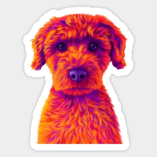 Orange and Purple Mini Poodle Sticker